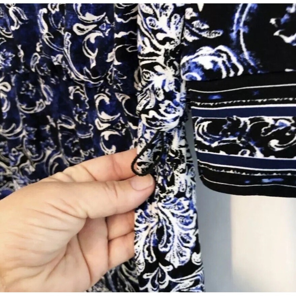 White House Black Market Scarf Print Dress Small Blue See Description - Picture 6 of 6